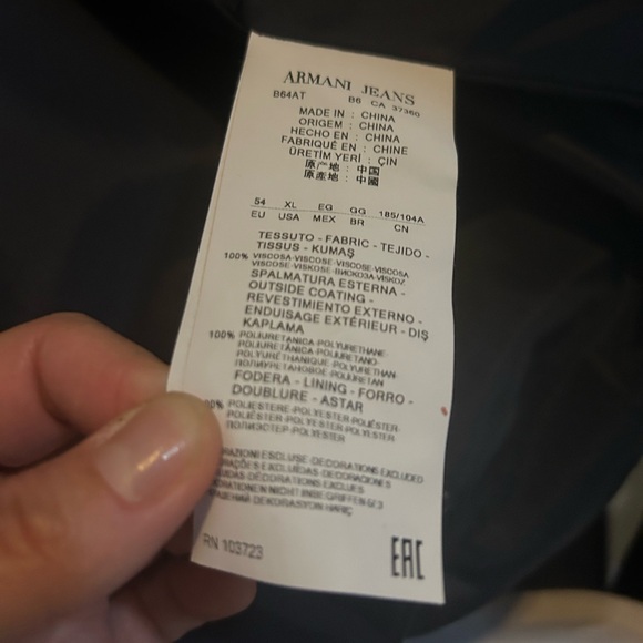 Armani Jeans Faux Leather Jacket Men’s XL Vintage Classic Style - Picture 7 of 7